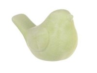 Ptáček keramický semišový povrch zelený 10x15cm